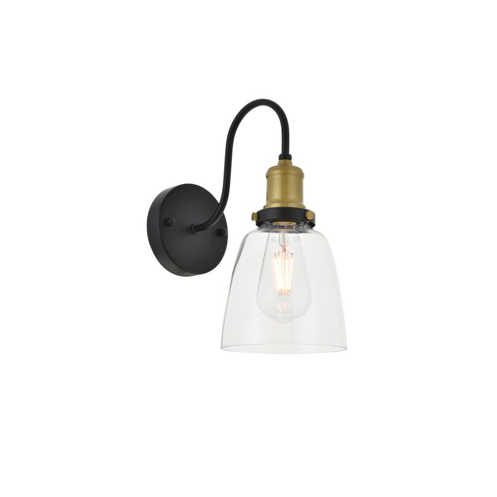 Felicity 1 Light Brass And Black Wall Sconce. Picture 5