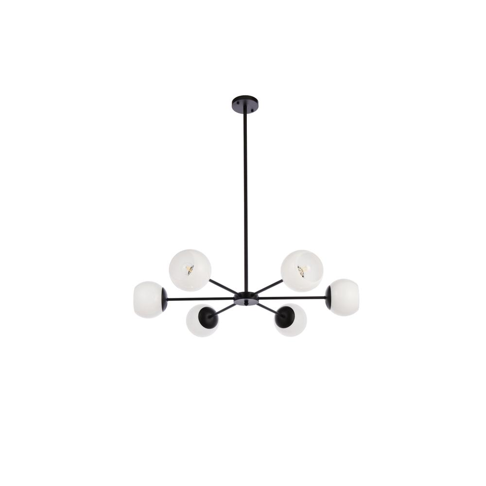 Briggs 36 Inch Pendant In Black With White Shade. Picture 6
