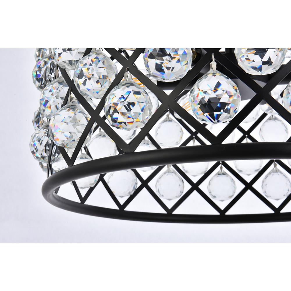 Madison 6 Light Matte Black Pendant Clear Royal Cut Crystal. Picture 3