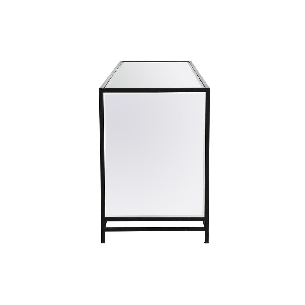 James 72 In. Mirrored Tv Stand In Black. Picture 9