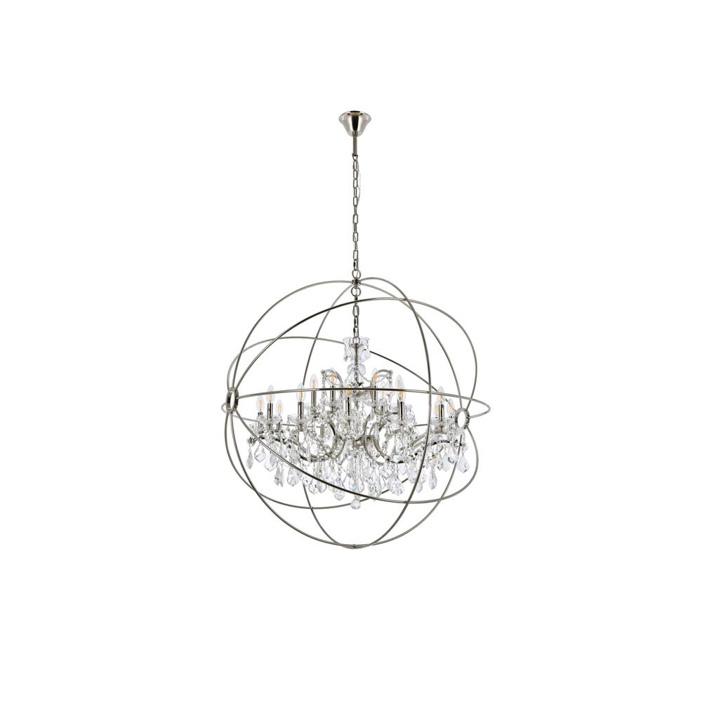 Geneva 18 Light Polished Nickel Chandelier Clear Royal Cut Crystal. Picture 6