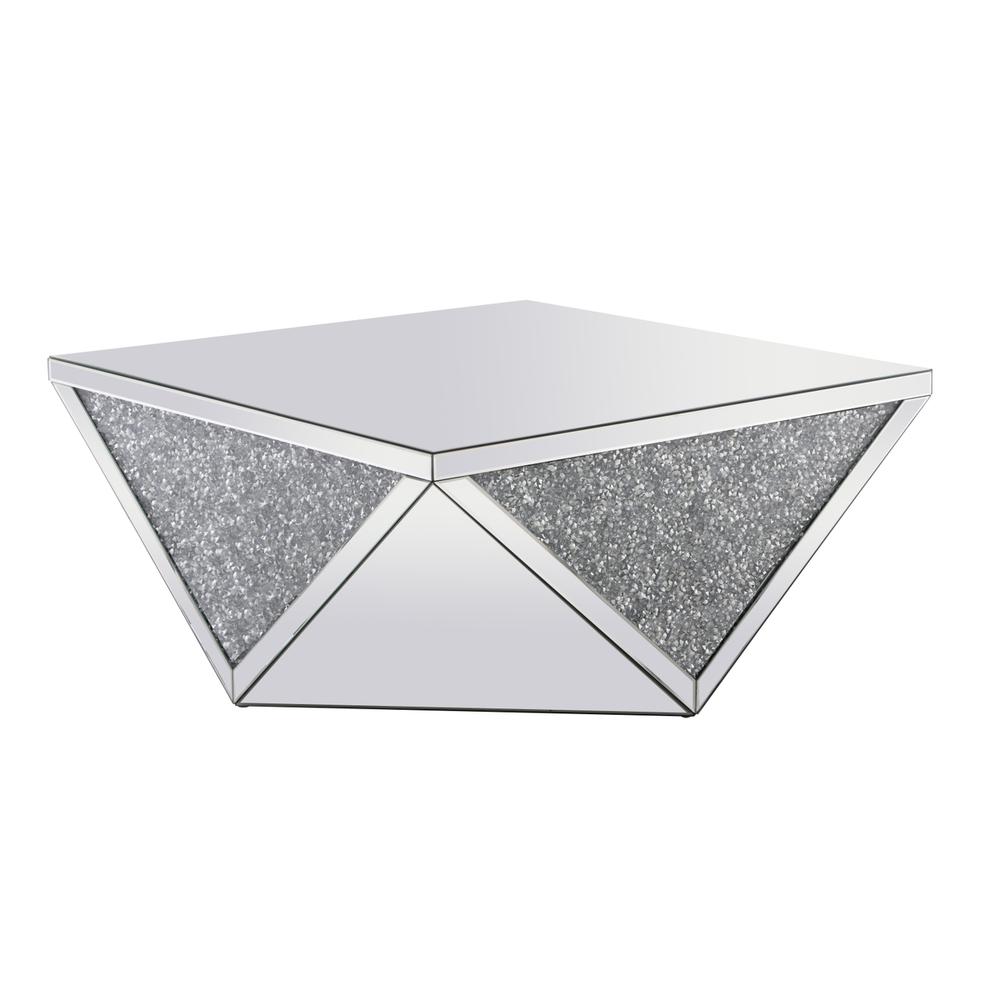 38 Inch Square Crystal Coffee Table Silver Royal Cut Crystal. Picture 1