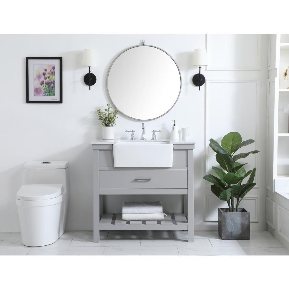 36 Inch Single Bathroom Vanity In Grey. Picture 4