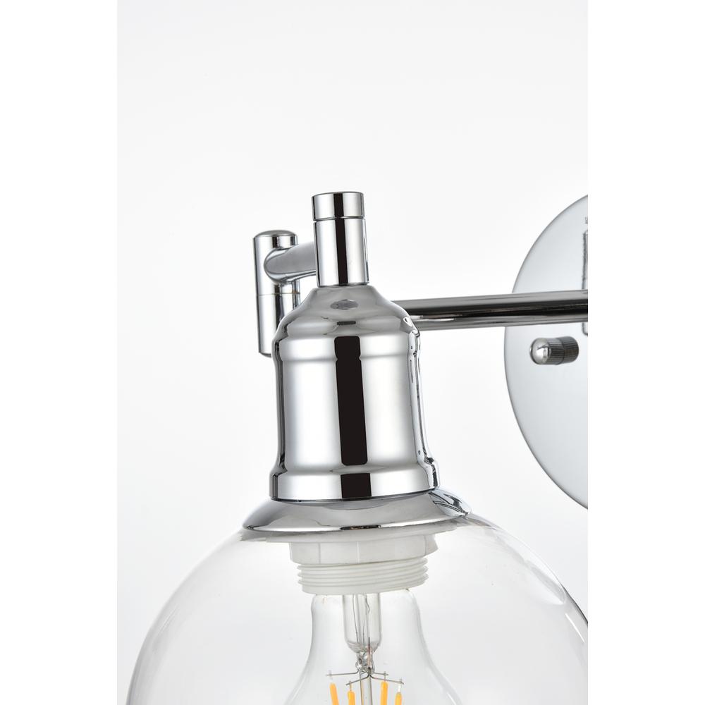 Davian 1 Light Chrome And Clear Swing Arm Wall Sconce. Picture 5
