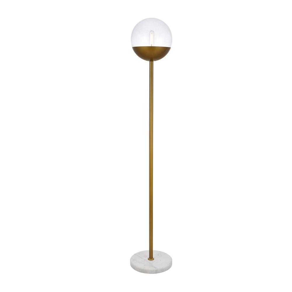 Eclipse 1 Light Brass Floor Lamp With Clear Glass. Picture 1