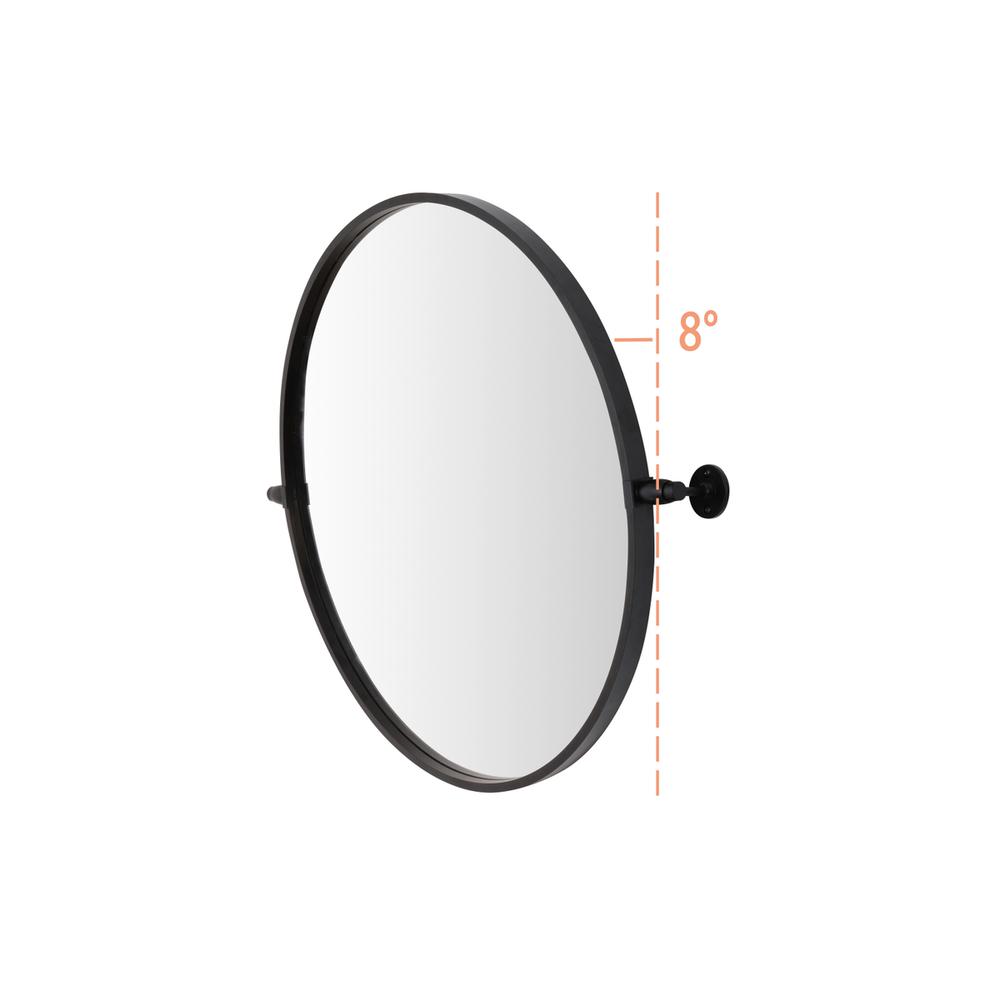 Round Pivot Mirror 24 Inch In Black. Picture 6