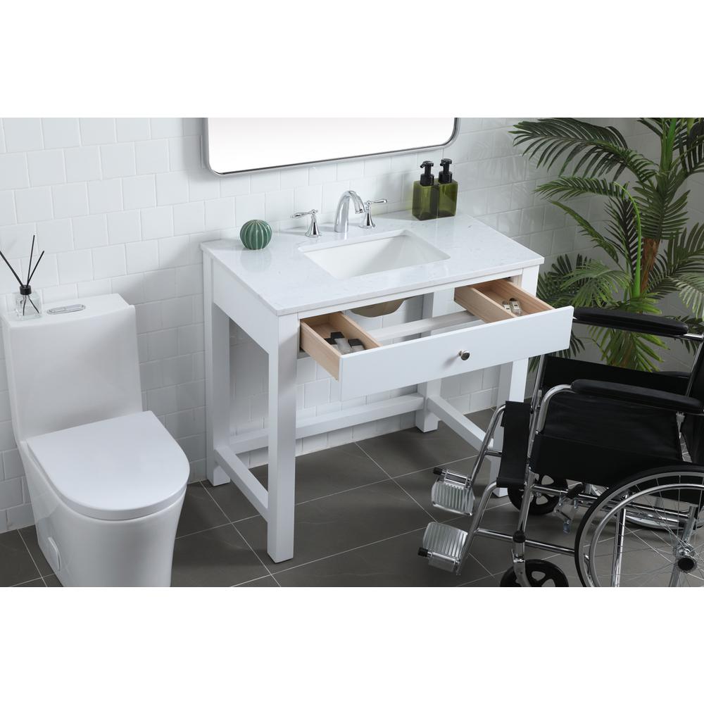 36 Inch Ada Compliant Bathroom Vanity In White. Picture 3