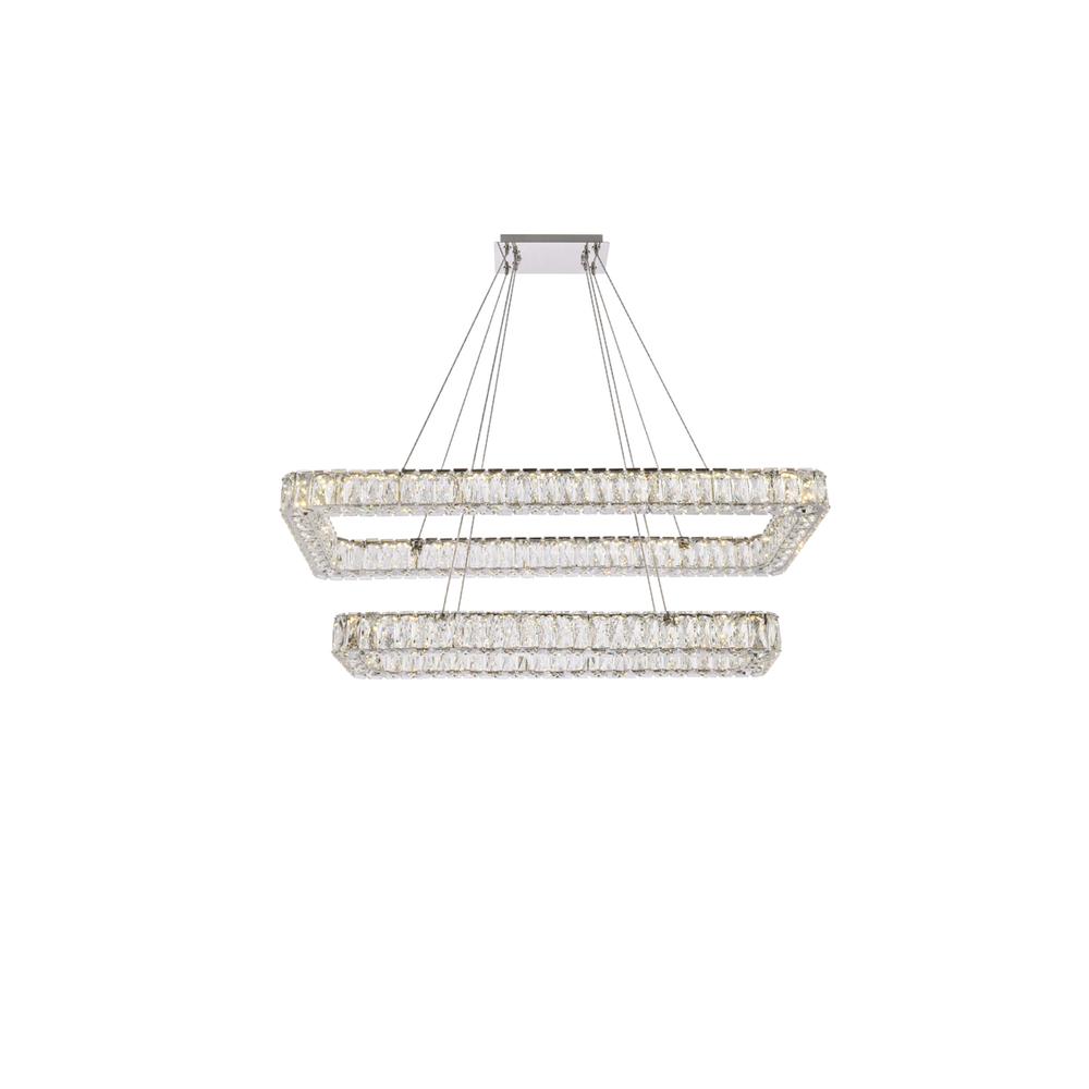Monroe 42 Inch Led Double Rectangle Pendant In Chrome. Picture 1