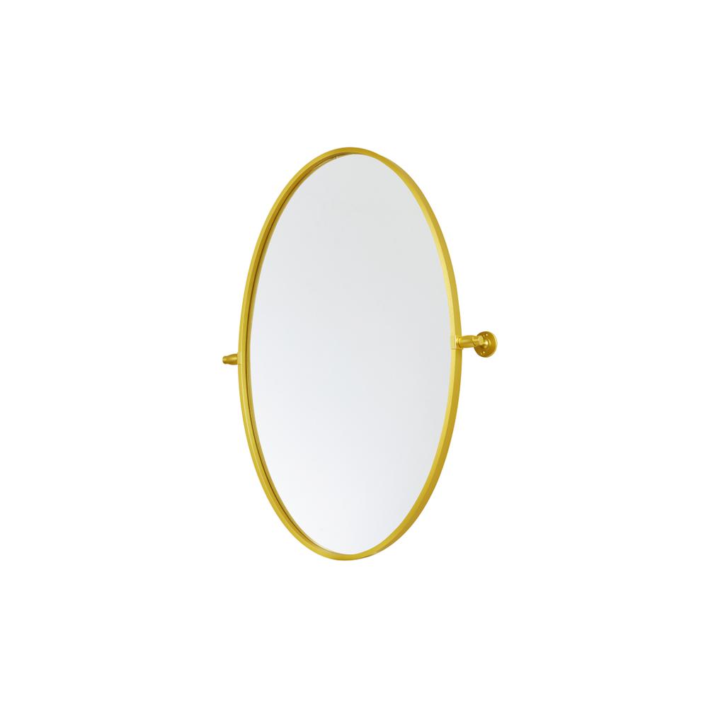 Oval Pivot Mirror 21X32 Inch In Gold. Picture 4