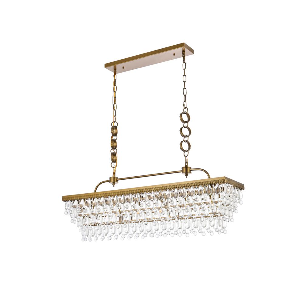 Nordic 40 Inch Rectangle Pendant In Brass. Picture 6