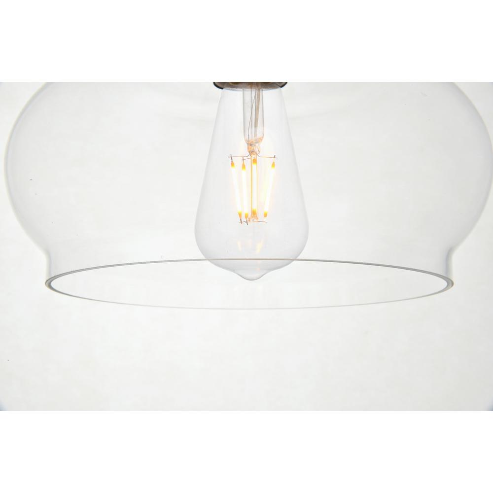 Destry 1 Light Black Plug-In Pendant With Clear Glass. Picture 3