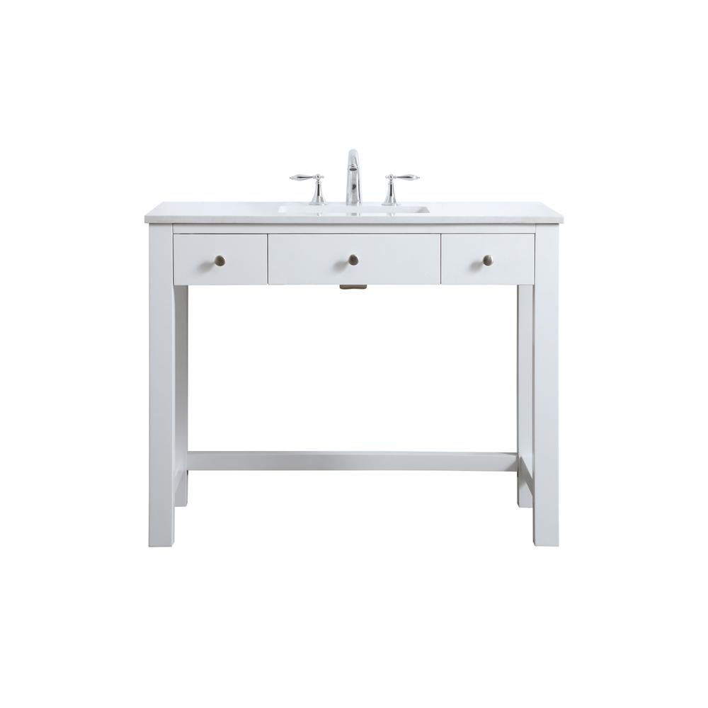 42 Inch Ada Compliant Bathroom Vanity In White. Picture 1