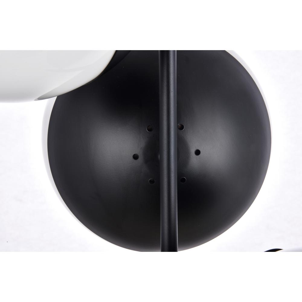 Eclipse 3 Lights Black Pendant With Frosted White Glass. Picture 3