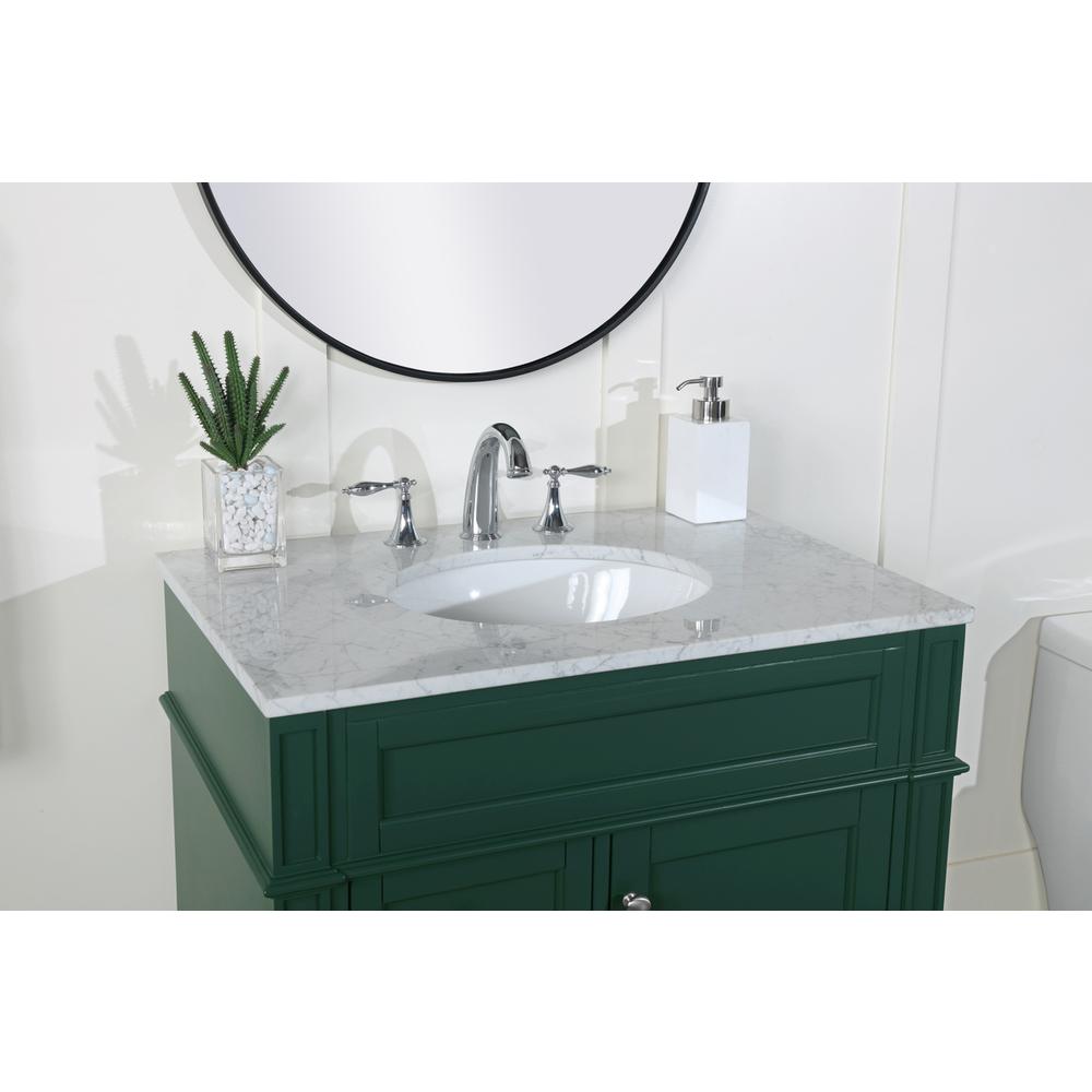 32 Inch Single Bathroom Vanity In Green. Picture 5