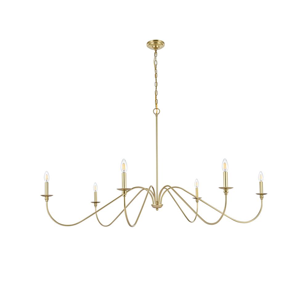 Rohan 60 Inch Chandelier In Brass. Picture 6