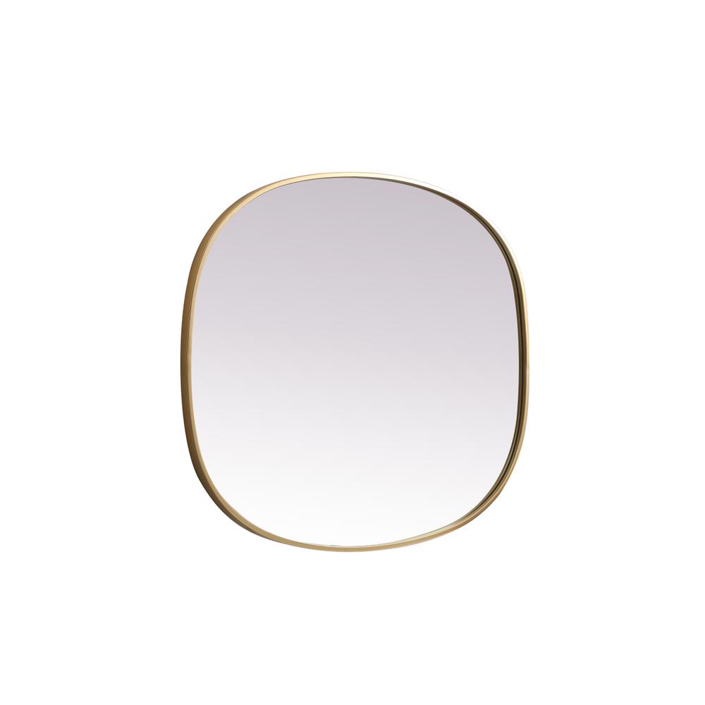 Metal Frame Oval Mirror 30X36 Inch In Brass. Picture 9