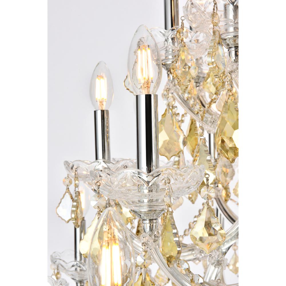 Maria Theresa 41 Light Chrome Chandelier Golden Teak (Smoky) Royal Cut Crystal. Picture 4