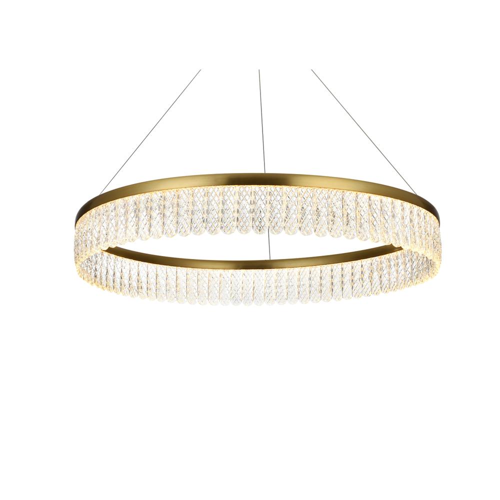 Rune 32 Inch Adjustable Led Chandelier In Satin Gold. Picture 4