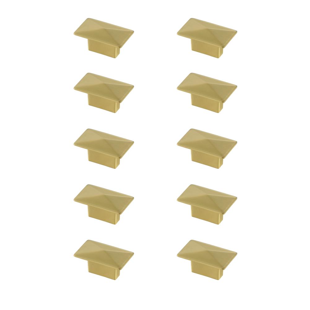 Perry 2" Brushed Gold Rectangle Knob Multipack (Set Of 10). Picture 1