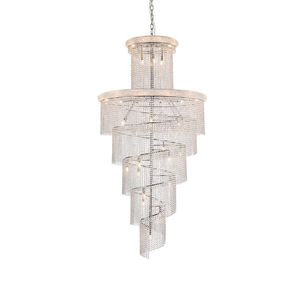 Spiral 41 Light Chrome Chandelier Clear Royal Cut Crystal. Picture 2