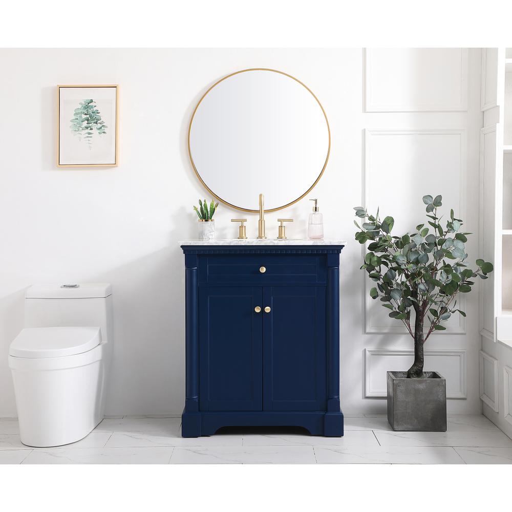 30 Inch Single Bathroom Vanity In  Blue. Picture 4