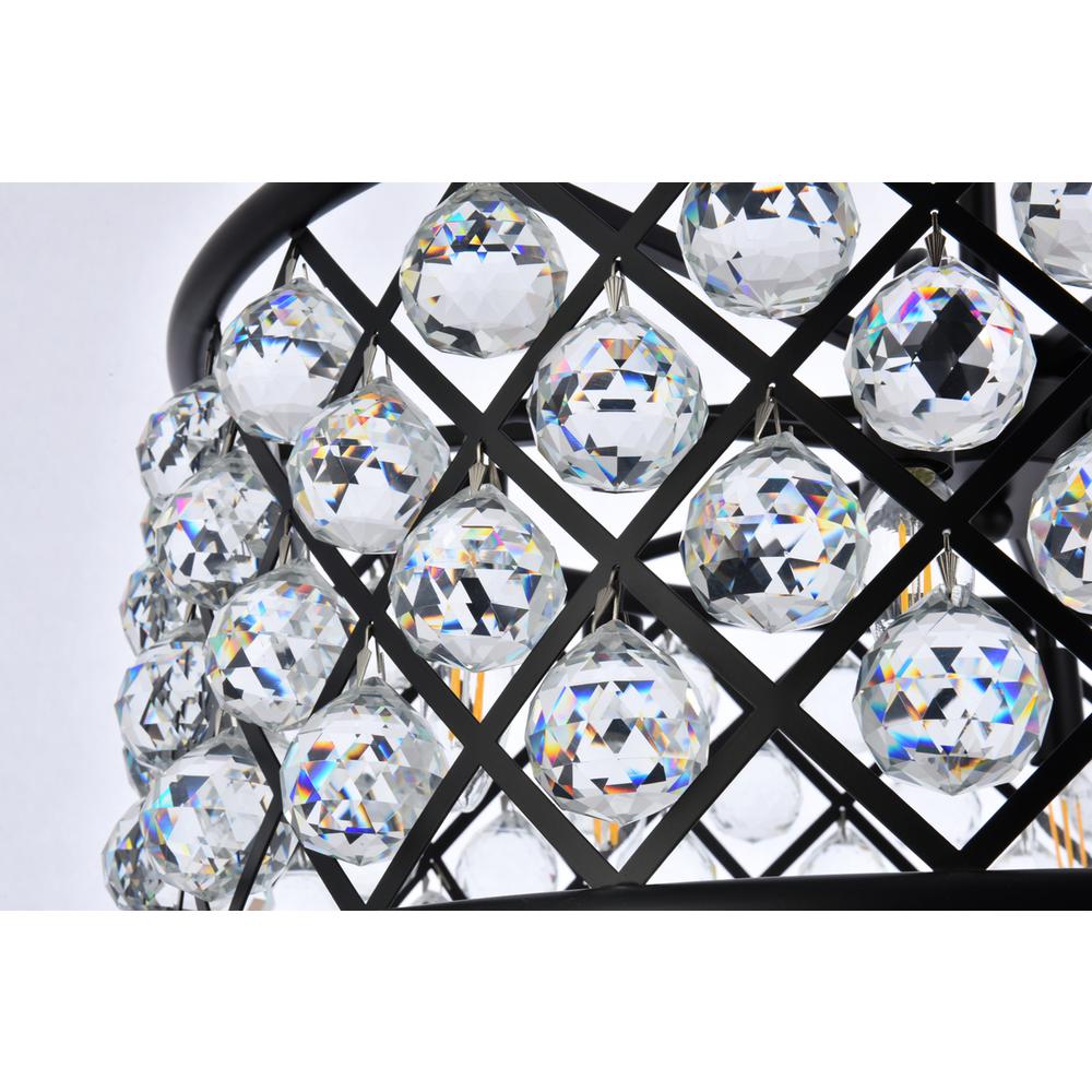 Madison 6 Light Matte Black Chandelier Clear Royal Cut Crystal. Picture 5