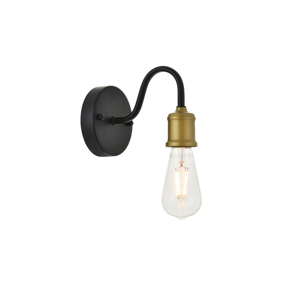 Serif 1 Light Brass And Black Wall Sconce. Picture 5