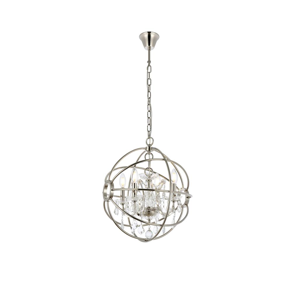 Geneva 4 Light Polished Nickel Pendant Clear Royal Cut Crystal. Picture 1