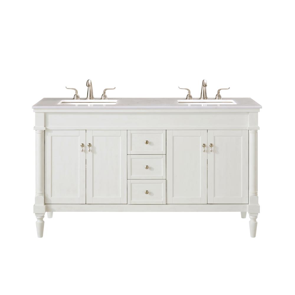 60 In. Single Bathroom Vanity Set In Antique White. Picture 12