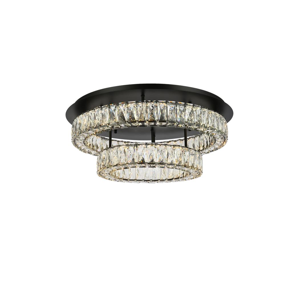 Monroe 26 Inch Led Double Flush Mount In Black. Picture 1