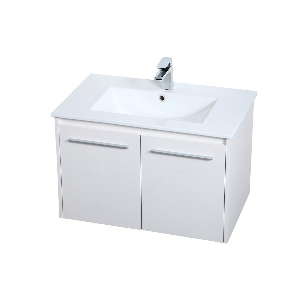 30 Inch  Single Bathroom Floating Vanity In White. Picture 7