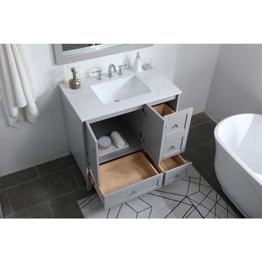 36 Inch Single Bathroom Vanity In Grey. Picture 3