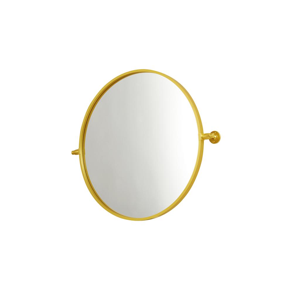 Round Pivot Mirror 24 Inch In Gold. Picture 4