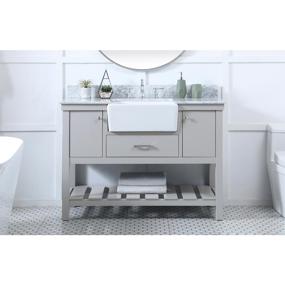 48 Inch Single Bathroom Vanity In Grey With Backsplash. Picture 14