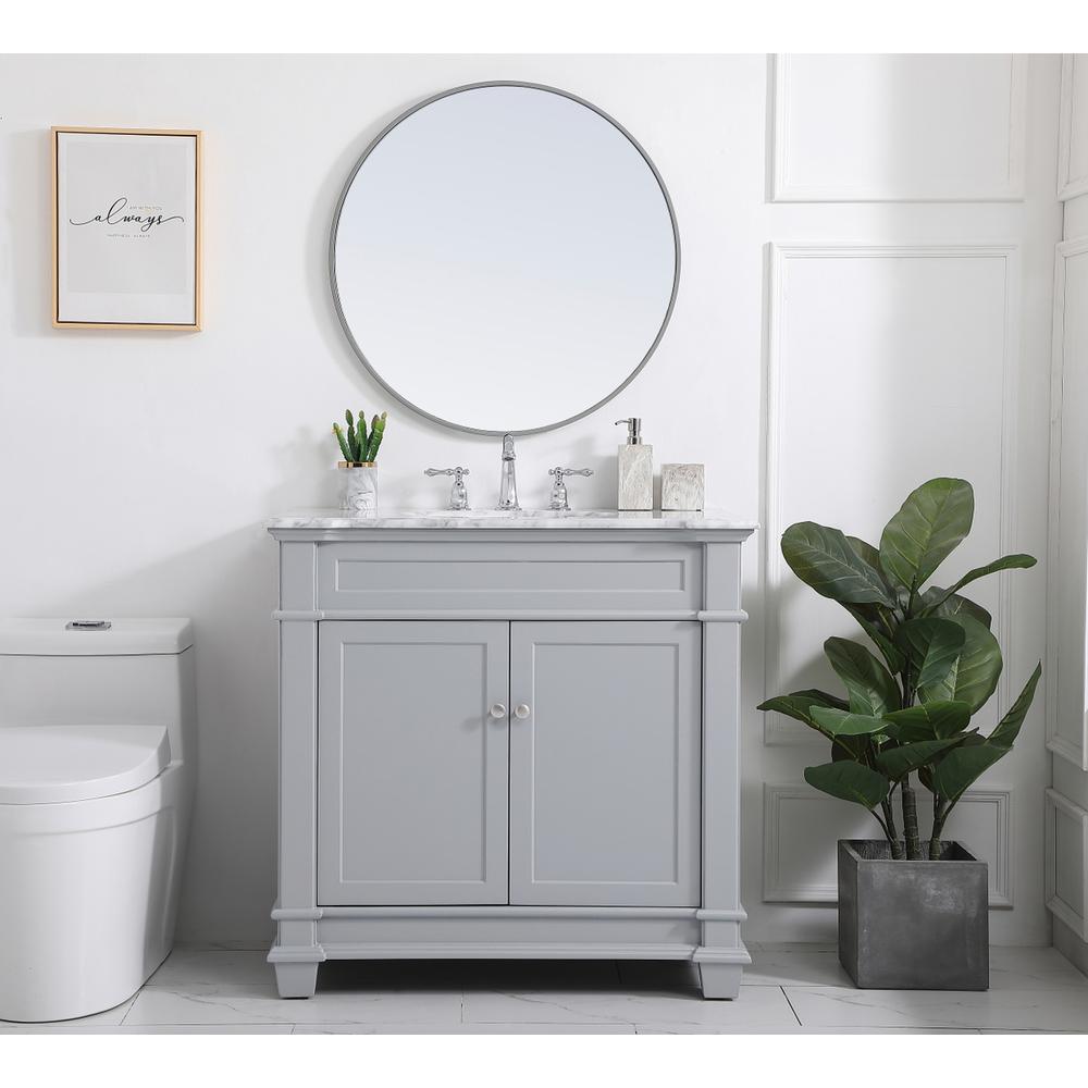 36 Inch Single Bathroom Vanity Set In Grey. Picture 4