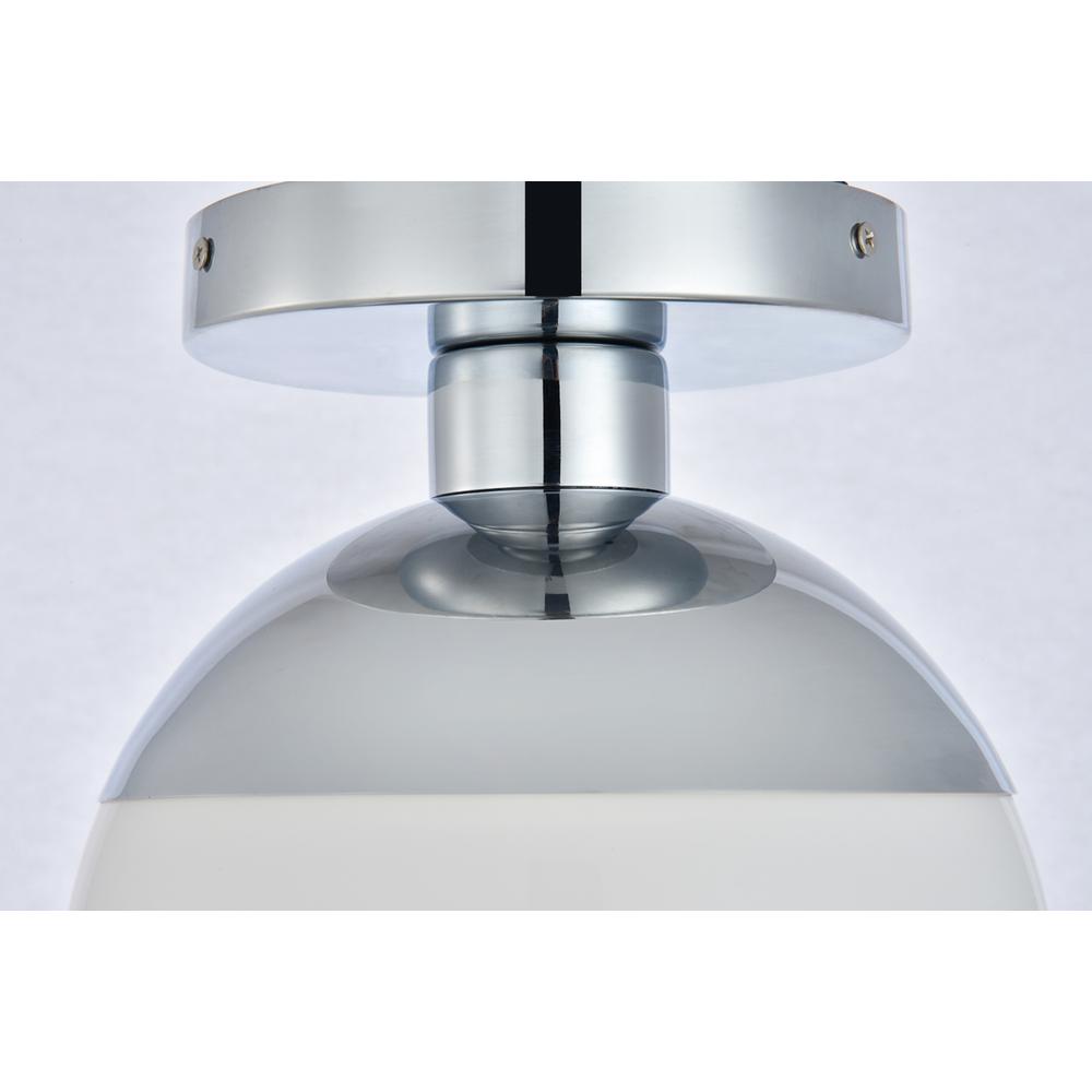 Eclipse 1 Light Chrome Flush Mount With Frosted White Glass. Picture 5