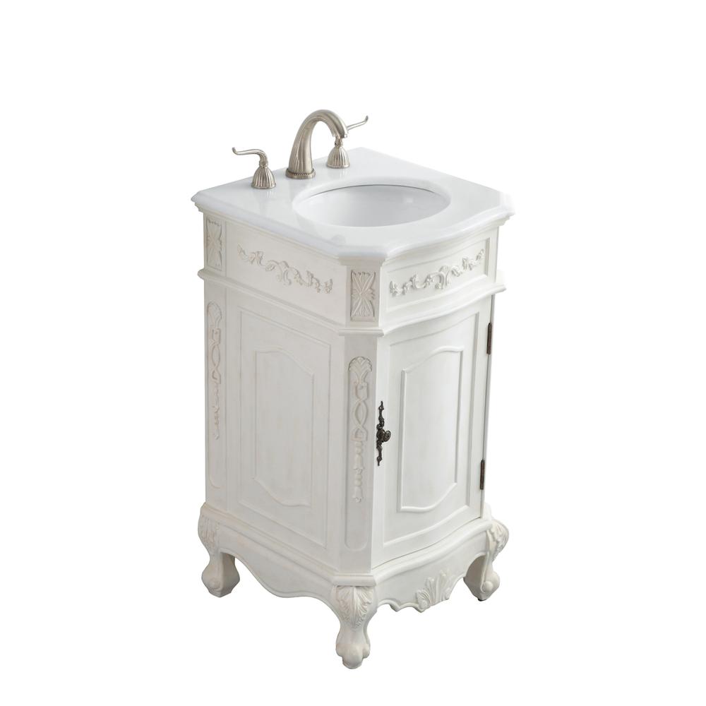 19 Inch Single Bathroom Vanity In Antique White. Picture 11