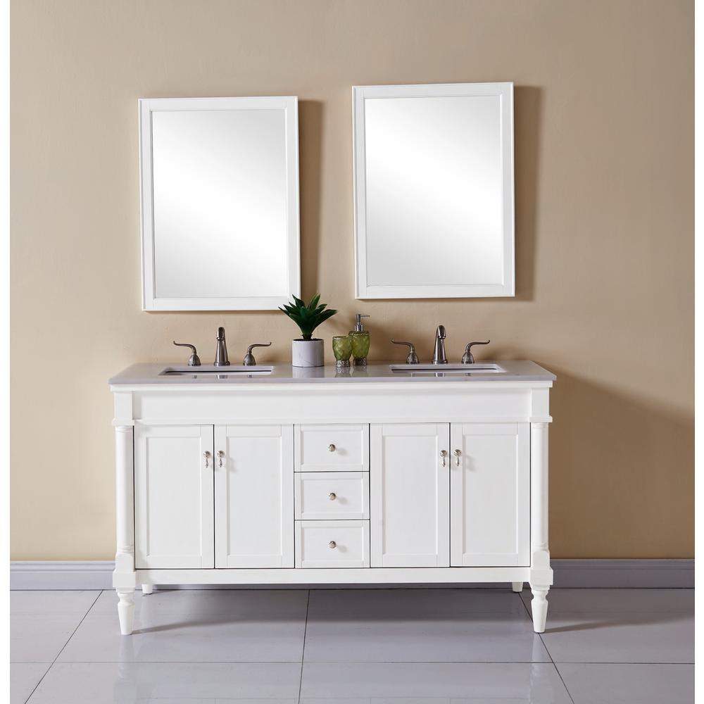 60 In. Single Bathroom Vanity Set In Antique White. Picture 9