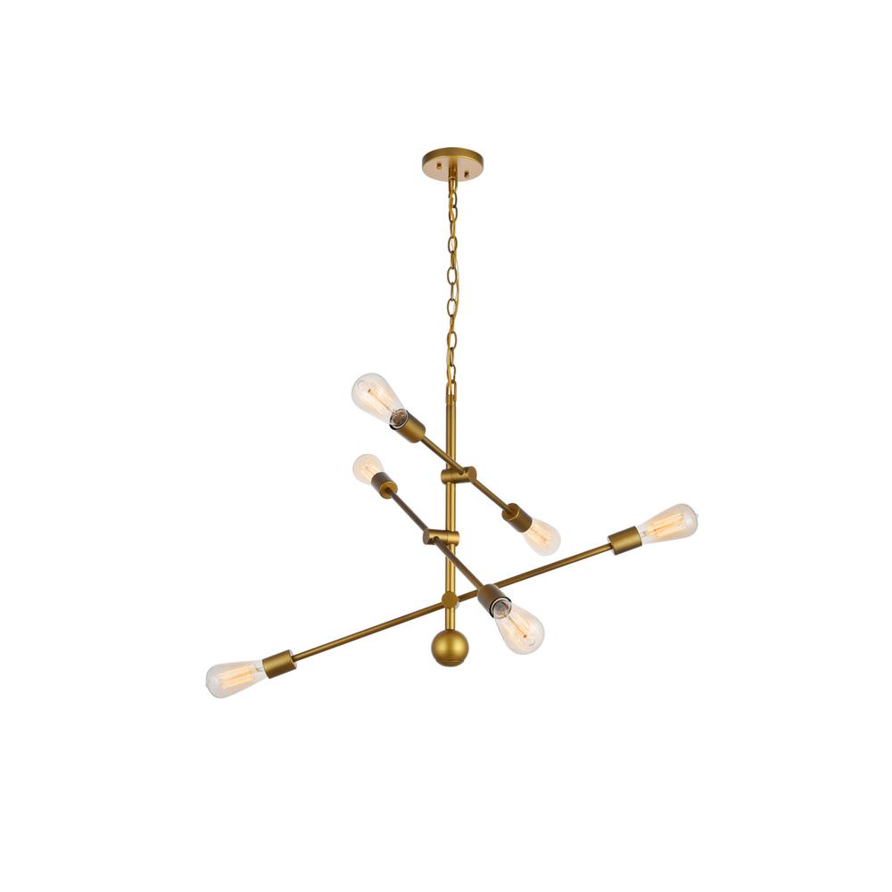 Axel 6 Lights Brass Pendant. Picture 2