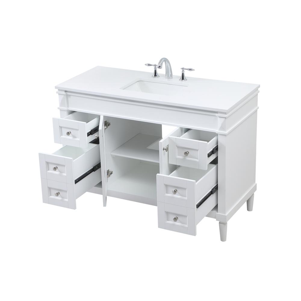 48 Inch Single Bathroom Vanity In White. Picture 9