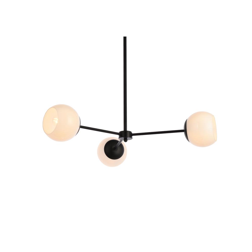 Briggs 32 Inch Pendant In Black With White Shade. Picture 2