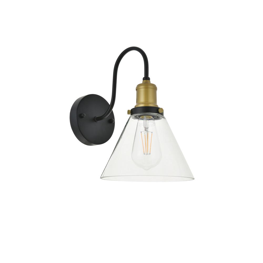 Histoire 1 Light Brass And Black Wall Sconce. Picture 6