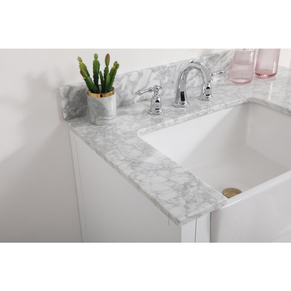 36 Inch Single Bathroom Vanity In White With Backsplash. Picture 5