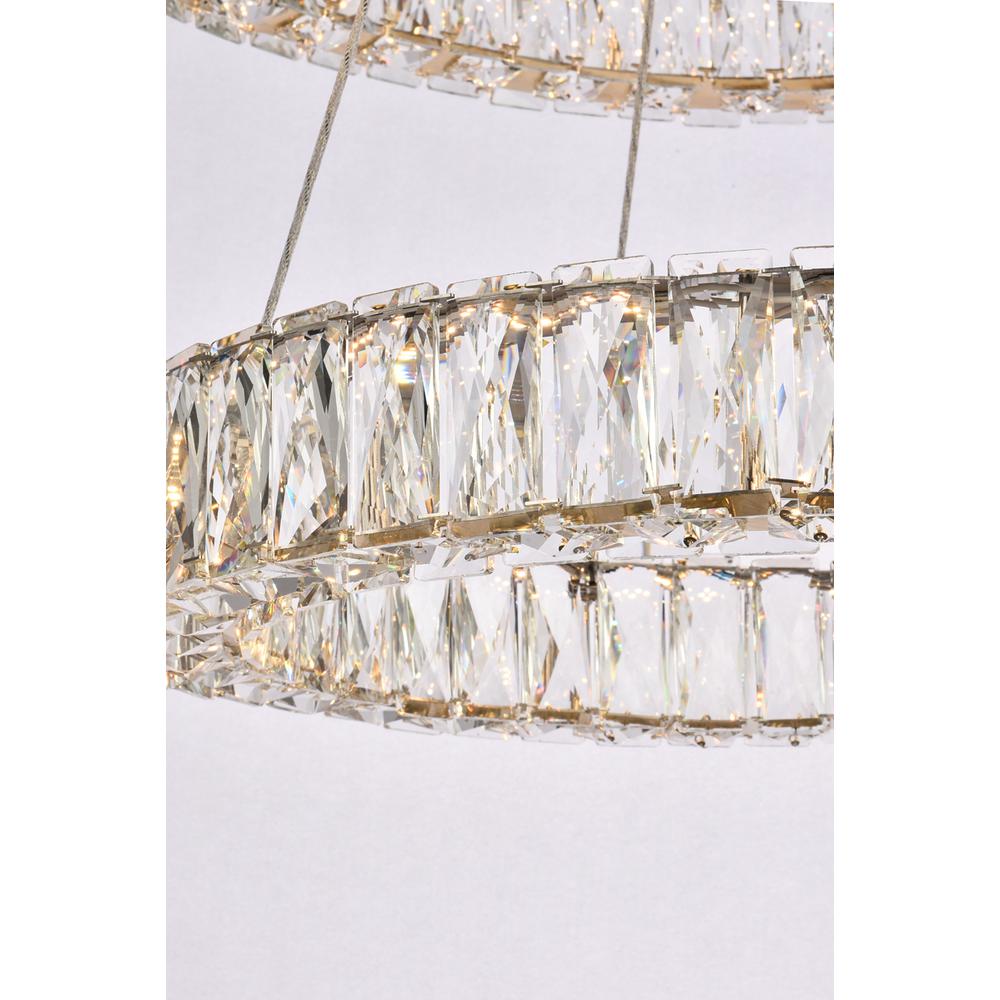 Monroe 28 Inch Led Double Ring Chandelier In Gold. Picture 4