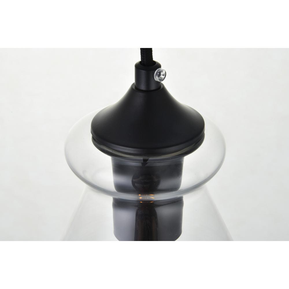 Destry 1 Light Black Pendant With Clear Glass. Picture 4