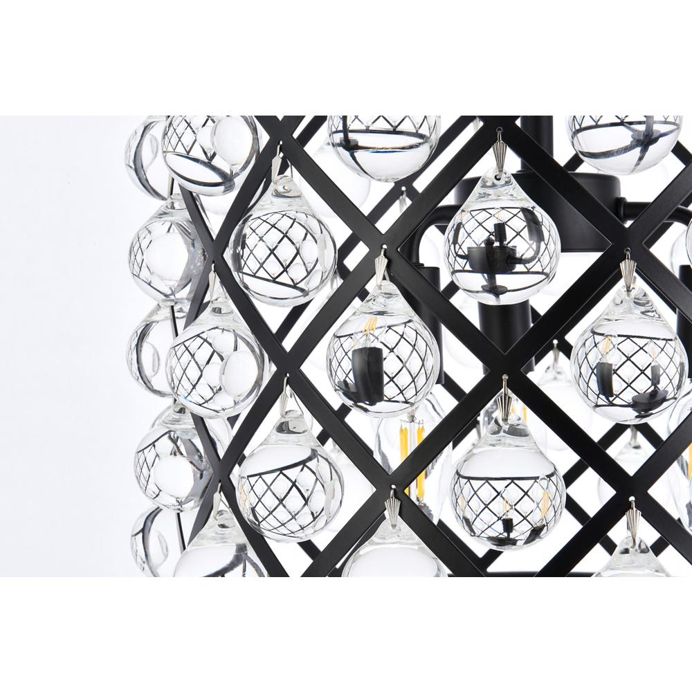 Madison 3 Light Matte Black Pendant Clear Royal Cut Crystal. Picture 4