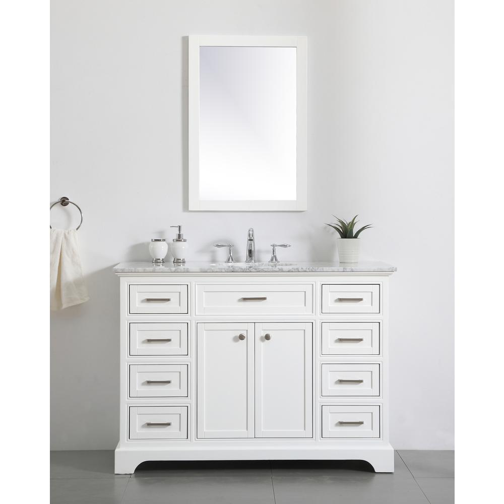48 In. Single Bathroom Vanity Set In White. Picture 13