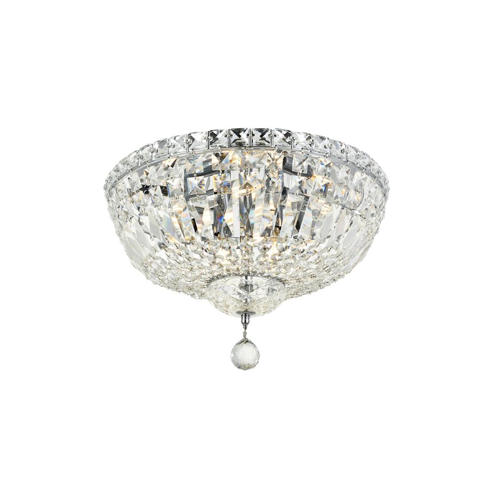 Tranquil 6 Light Chrome Flush Mount Clear Royal Cut Crystal. Picture 1