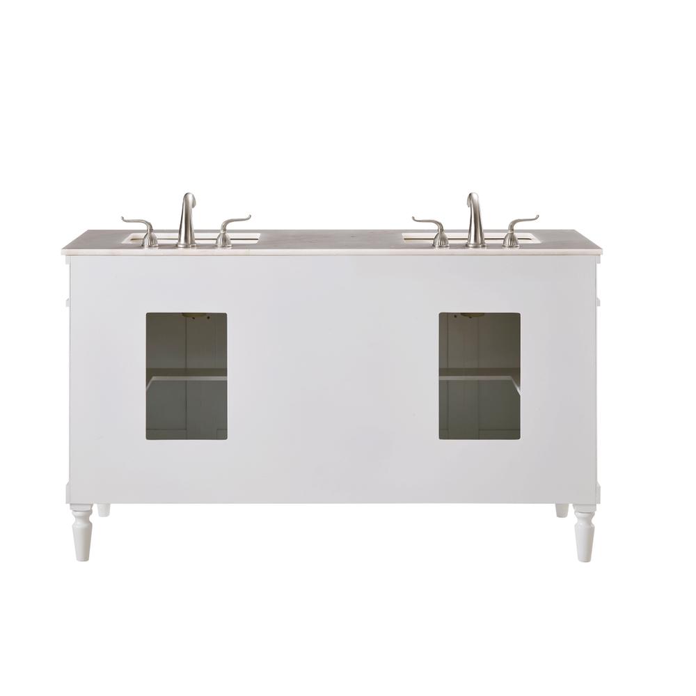 60 In. Single Bathroom Vanity Set In Antique White. Picture 8