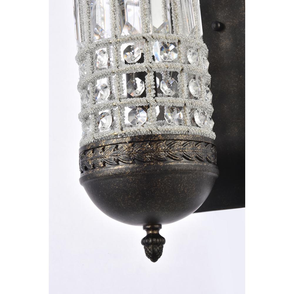 Olivia 1 Light Dark Bronze Wall Sconce Clear Royal Cut Crystal. Picture 4